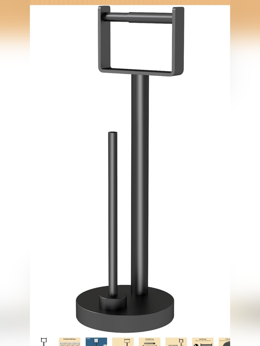 Black Freestanding Toilet Paper Holder